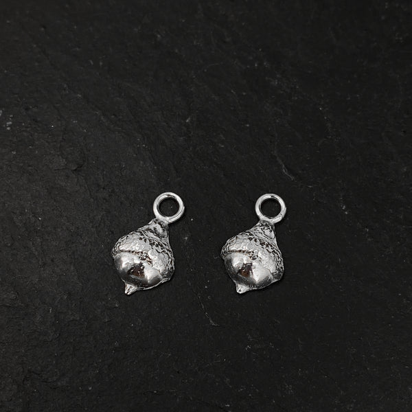 Mini Acorn Charm Hoops