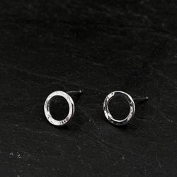 Hammered Circle Stud Earrings