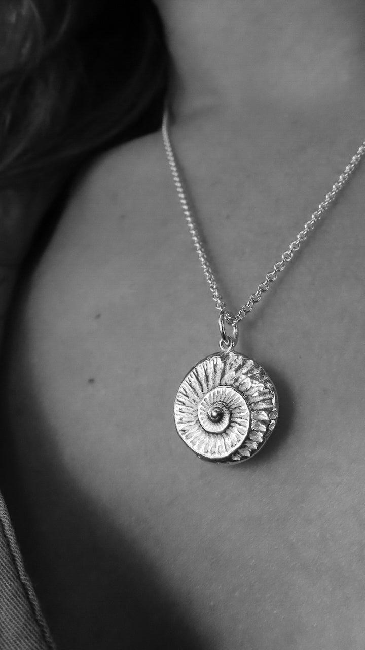 Large Round Ammonite Impression Pendant