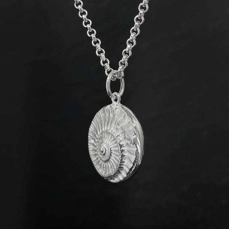 Large Round Ammonite Impression Pendant