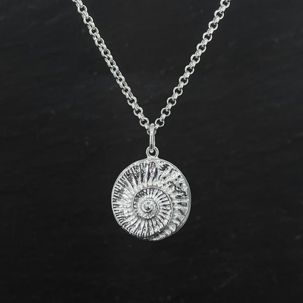 Large Round Ammonite Impression Pendant