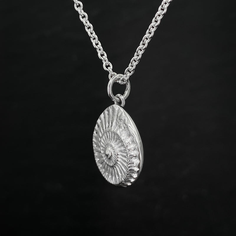 Medium Teardrop Ammonite Impression Pendant