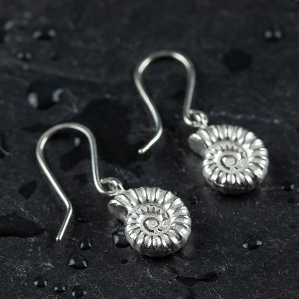 Dorset Ammonite Drop Earrings