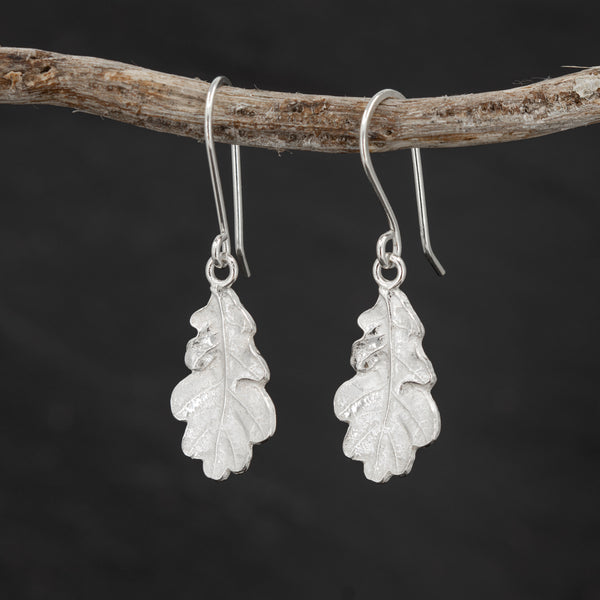 Mini Oak Leaf Drop Earrings