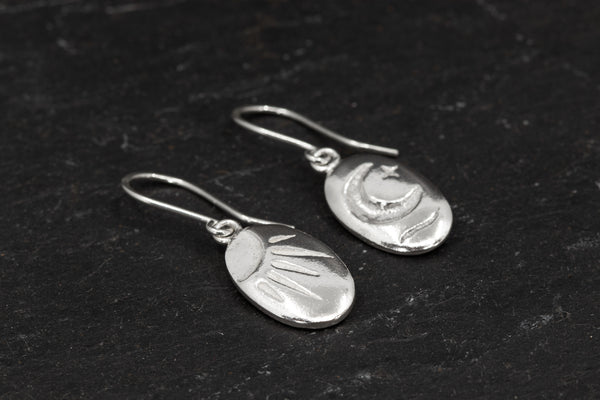 Solar and Lunar Drop Earrings