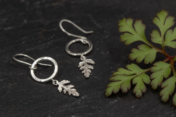 Herb Robert Circle Drop Earrings